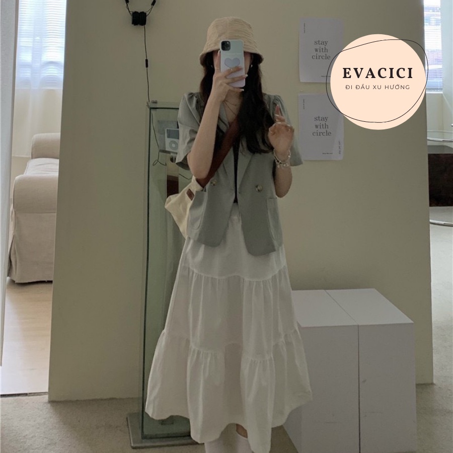 {Evacici} Áo Blazer lửng ngắn tay mặc hè nhiều màu siêu xinh