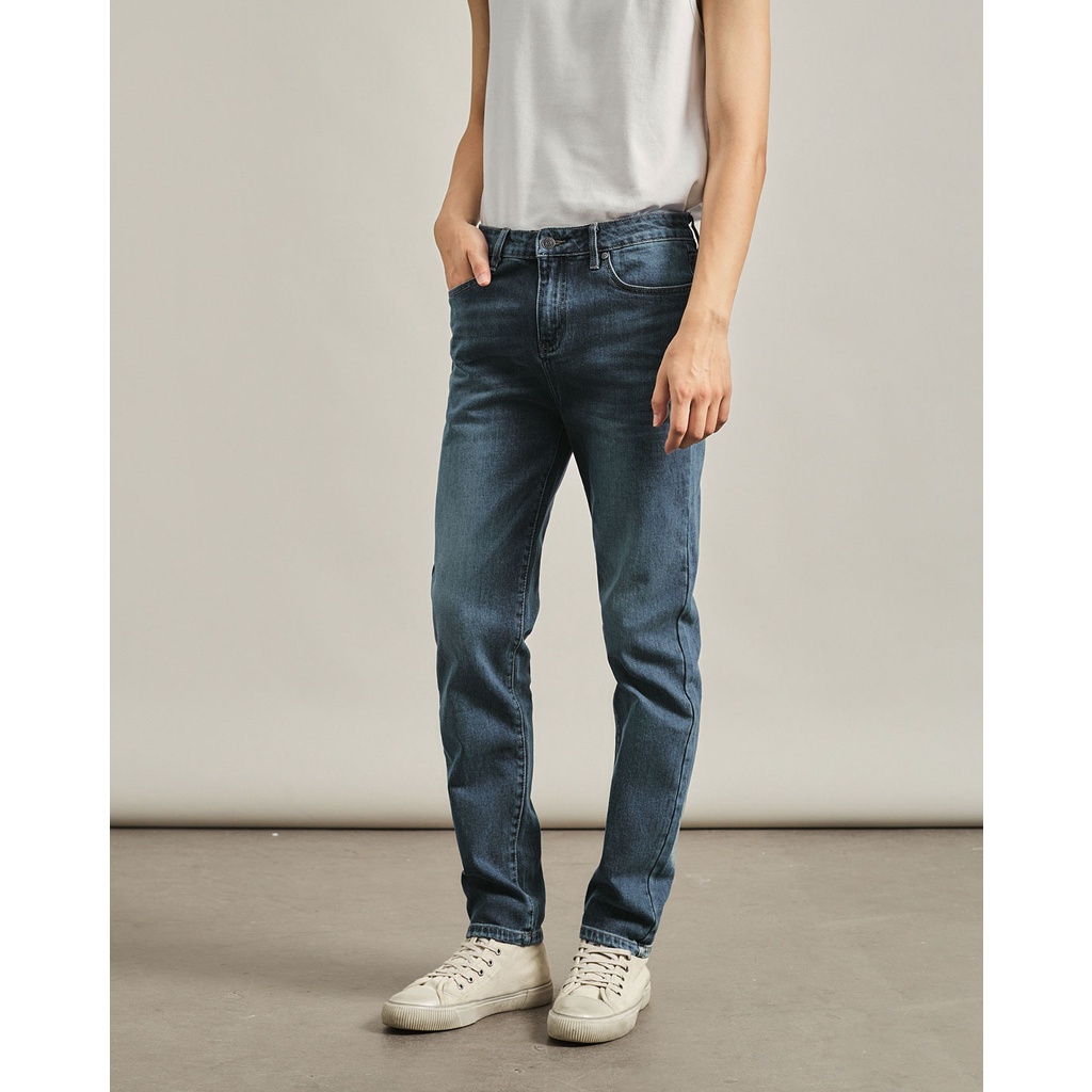 Quần jeans Slimfit nam co giãn Highway (Menswear) Leander - xanh đậm