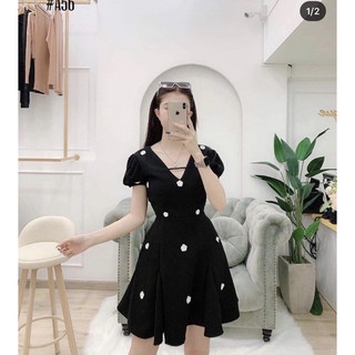Đầm xoè đi tiệc hoa đính nổi