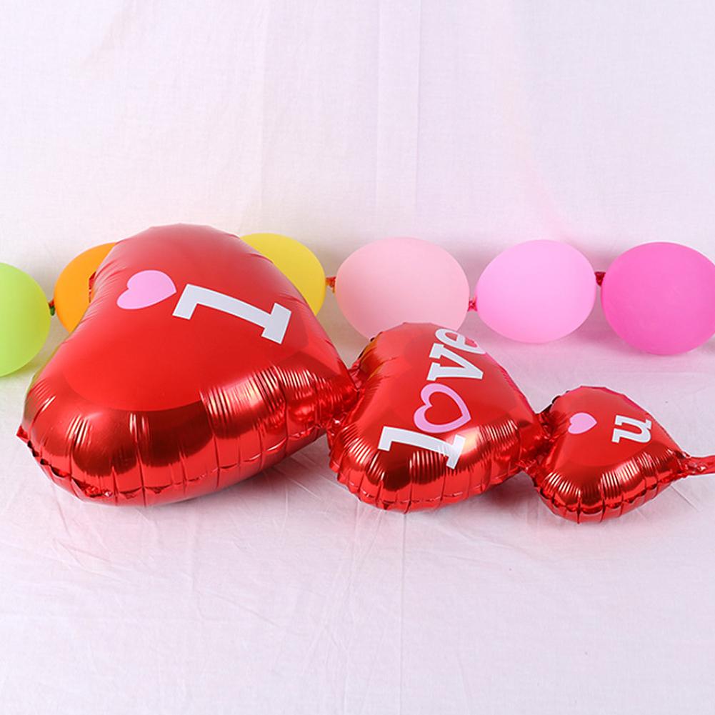 1pc Big i love u Kết nối Hình trái tim Helium Foil Bóng bay Ngày lễ tình nhân Đám cưới Chúc mừng sinh nhật Tiệc tự làm