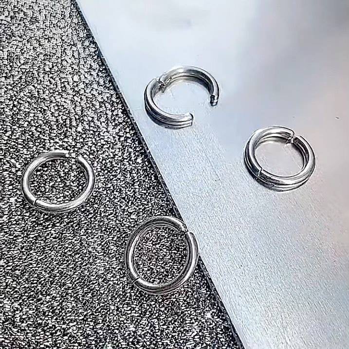 bông kẹp tai nam nữ tròn titan không gỉ không cần xỏ lỗ