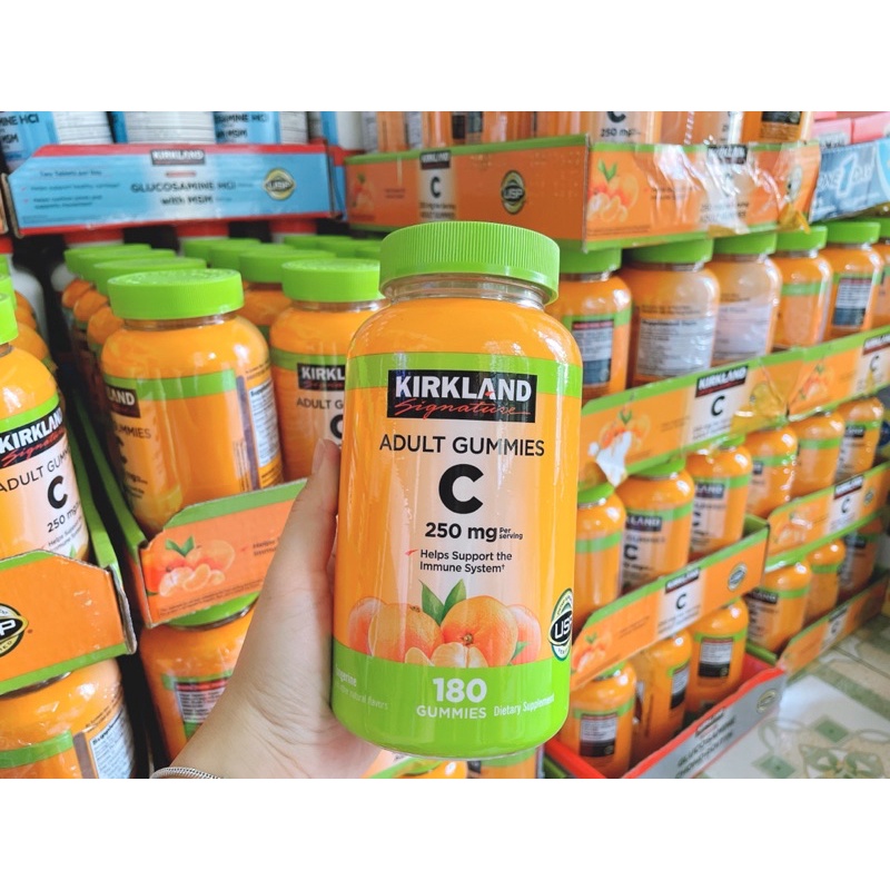 Kẹo dẻo bổ sung Tăng sức đề kháng, chống oxy hóa Vitamin C Kirkland Adult Gummies C 250mg hộp 180 viên của Mỹ
