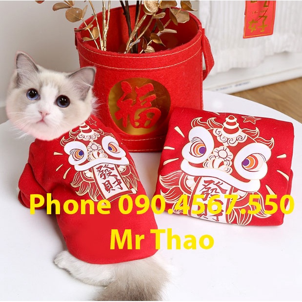 Váy Tết cho thú cưng - Quần áo Tết cho Chó Mèo - Quần áo Thú Cưng - Tet clothes for pets