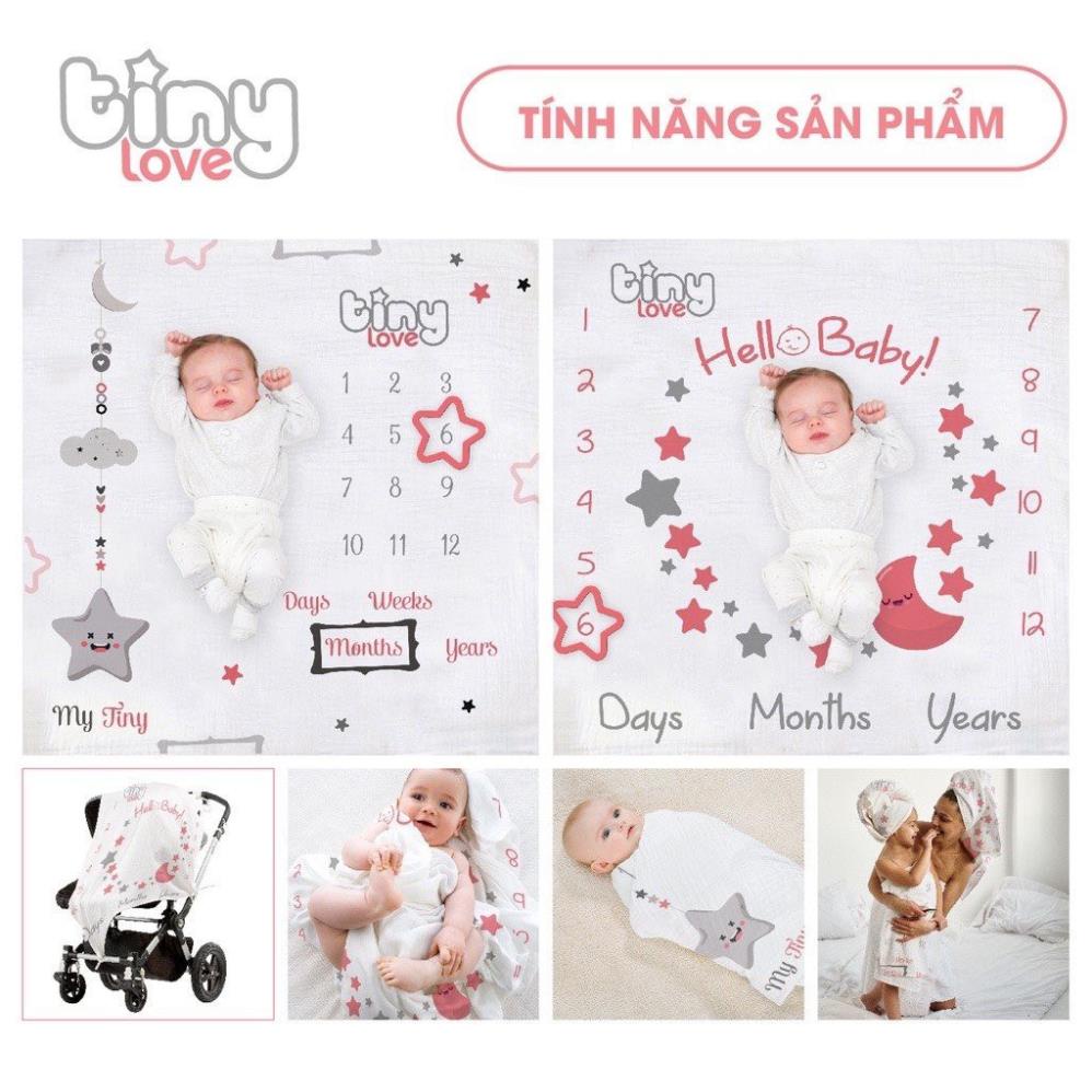 FREE SHIP !!! Set 2 khăn tắm đa năng Muslin sợi tre Bamboo TinyLove phù hợp sử dụng như chăn đắp, quấn ủ cho bé