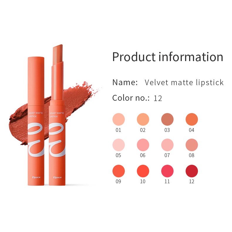 [Hàng mới về] Son nhung mịn lì 12 màu tùy chọn chống thấm nước không dính cốc tiện dụng