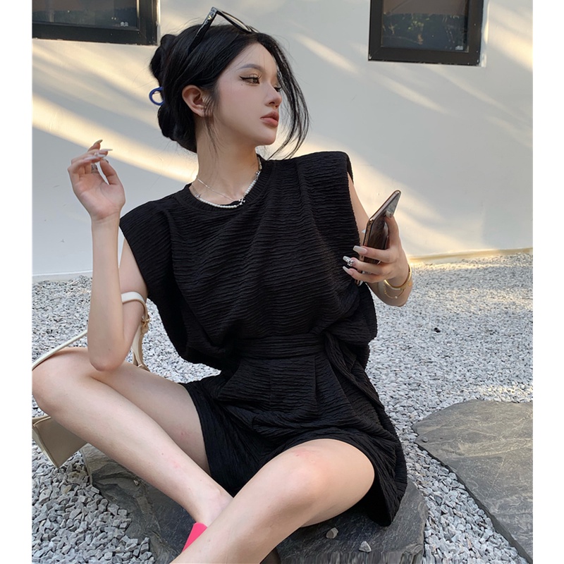 Set Áo Sát Nách Và Quần Short Dáng Rộng Thời Trang Mùa Hè Cho Nữ