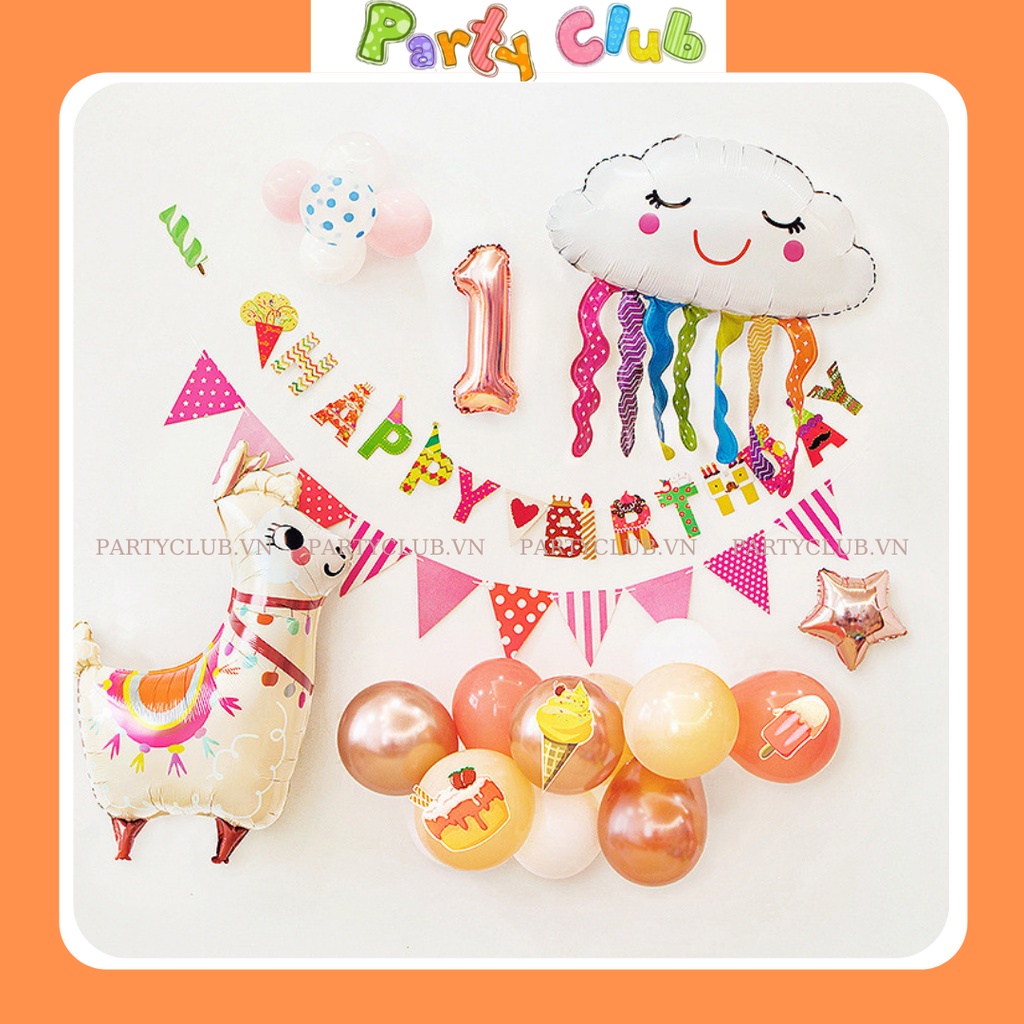 Bóng hình mây cầu vồng trang trí sinh nhật