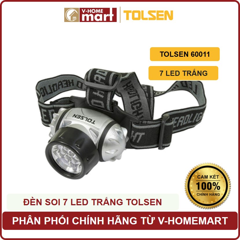 Đèn soi 7 LED trắng TOLSEN mã 60011 ánh sáng ổn định, tuổi thọ pin dài - Phân phối chính hãng bởi Vhomemart