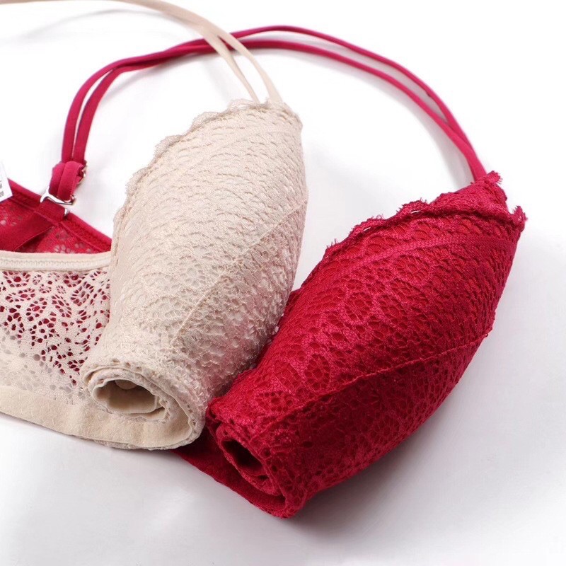 Áo Lót Đúc Ren Không Gọng Đệm Mỏng Dây Kép