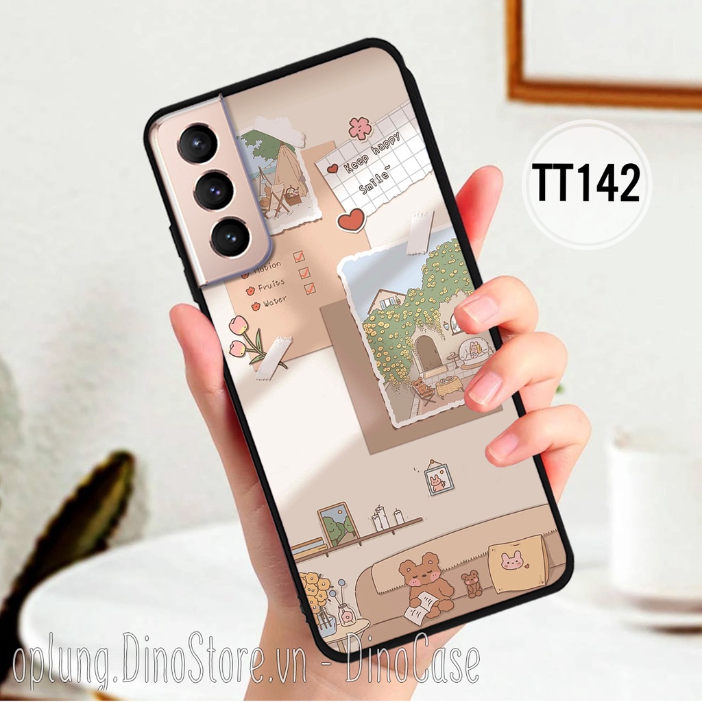 Ốp Samsung S22 5G / S22 Plus 5G / S22 Ultra 5G - Ốp nhựa bảo vệ camera chống bám bẩn phong cách vintage Retro nhẹ nhàng.