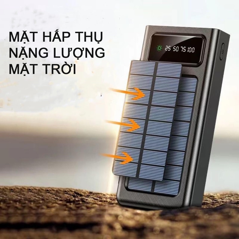 Sạc dự phòng tích hợp sạc năng lượng mặt trời Dung Lượng 20000MAH