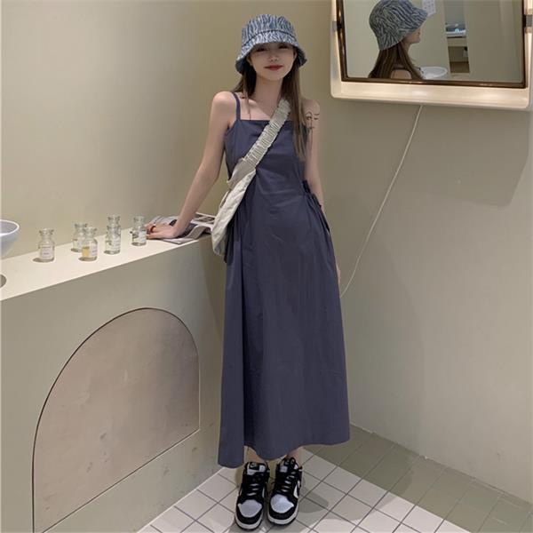 [MURIOKI] Đầm Hở Lưng Màu Sắc Tinh Khiết Phong Cách Hàn Quốc 2022 Cho Nữ