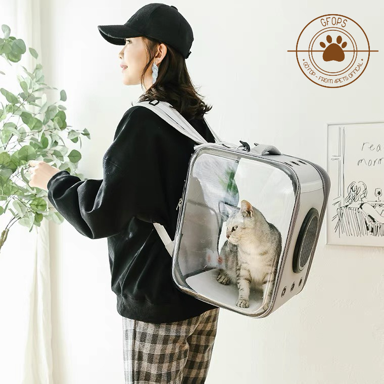 Balo phi hành gia trong suốt siêu to kèm thảm lót - 4pets official