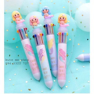 Bút bi 10 màu, trang trí lưu bút, nhật ký, đầu bút hình nhân vật hoạt hình 3D