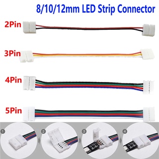 Set 5 bộ chuyển đổi đầu nối dây đèn LED 2/3/4/5 Pin cho 8/10/12mm 3528 5050 5630 RGBW IP20
