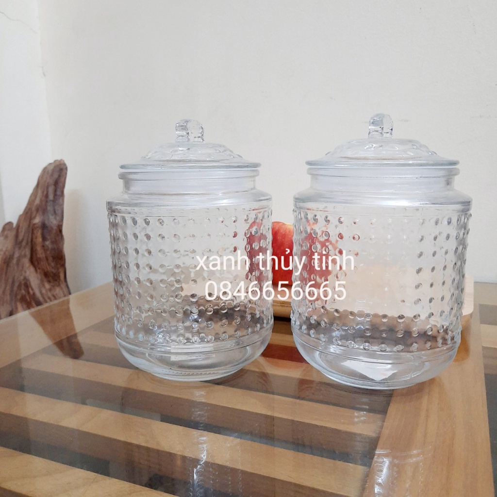 Hũ thủy tinh chấm bi mã HD2015-3 dung tích 700ml