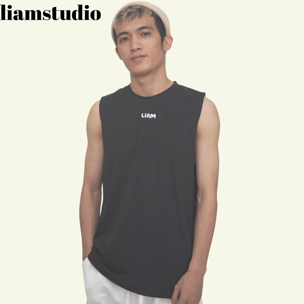 ÁO THUN BA LỖ UNISEX &quot;BASIC LOGO LIAM&quot; CHẤT VẢI 100% COTTON -LiamStoreSG