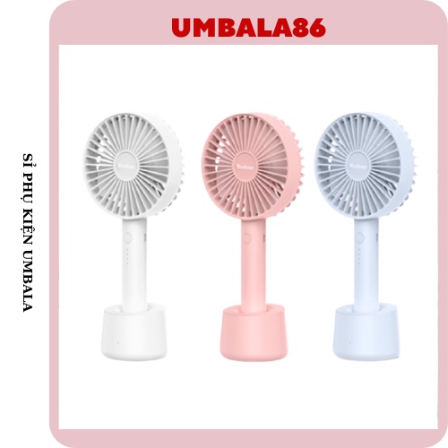 Quạt Tích Điện Mini Cầm Tay 3 Chế Độ Gió Có Đế Tặng kèm pin Và Dây sạc