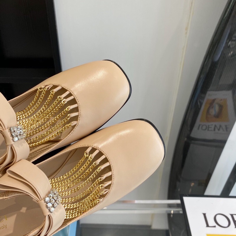 Giày búp bê mẫu mới 2021 cho nữ thương hiệu Gucci GG/GC da thật cao cấp