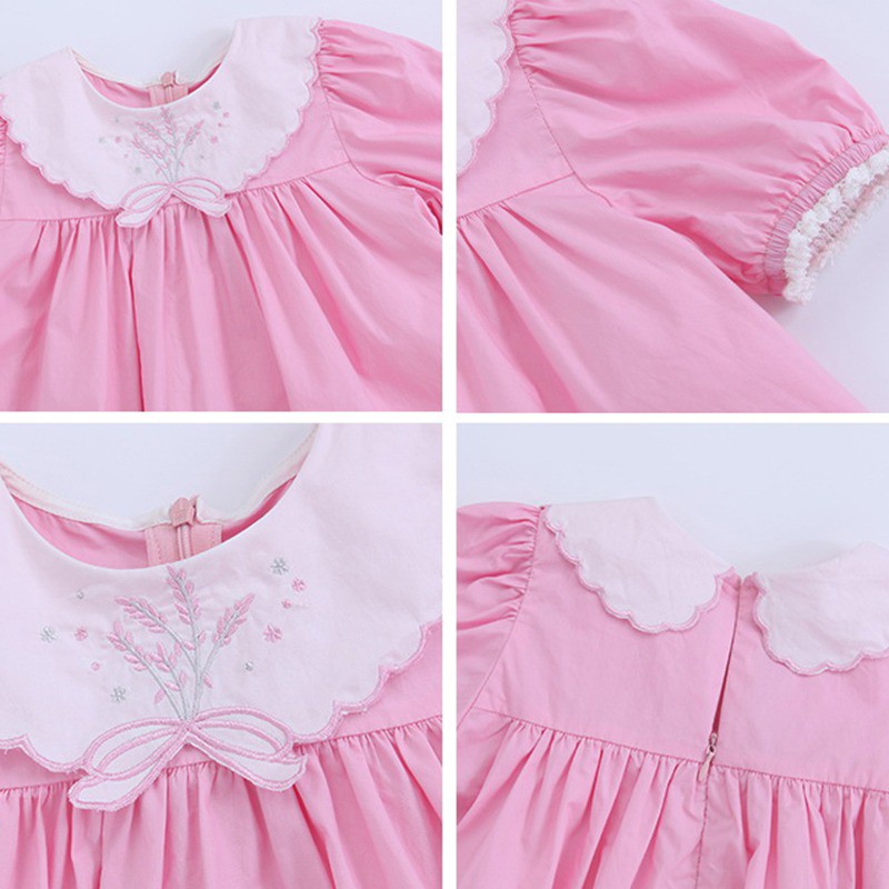 Đầm cổ búp bê tay phồng thời trang Hàn Quốc cho bé