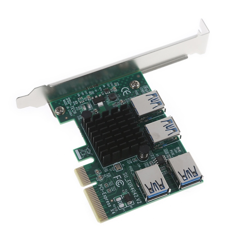 【3C】Giắc chuyển đổi PCI-e 1 sang PCIE 4 PCI-express 4x sang 16x Mining 1 đến 4 USB 3.0 cho BTC Mining