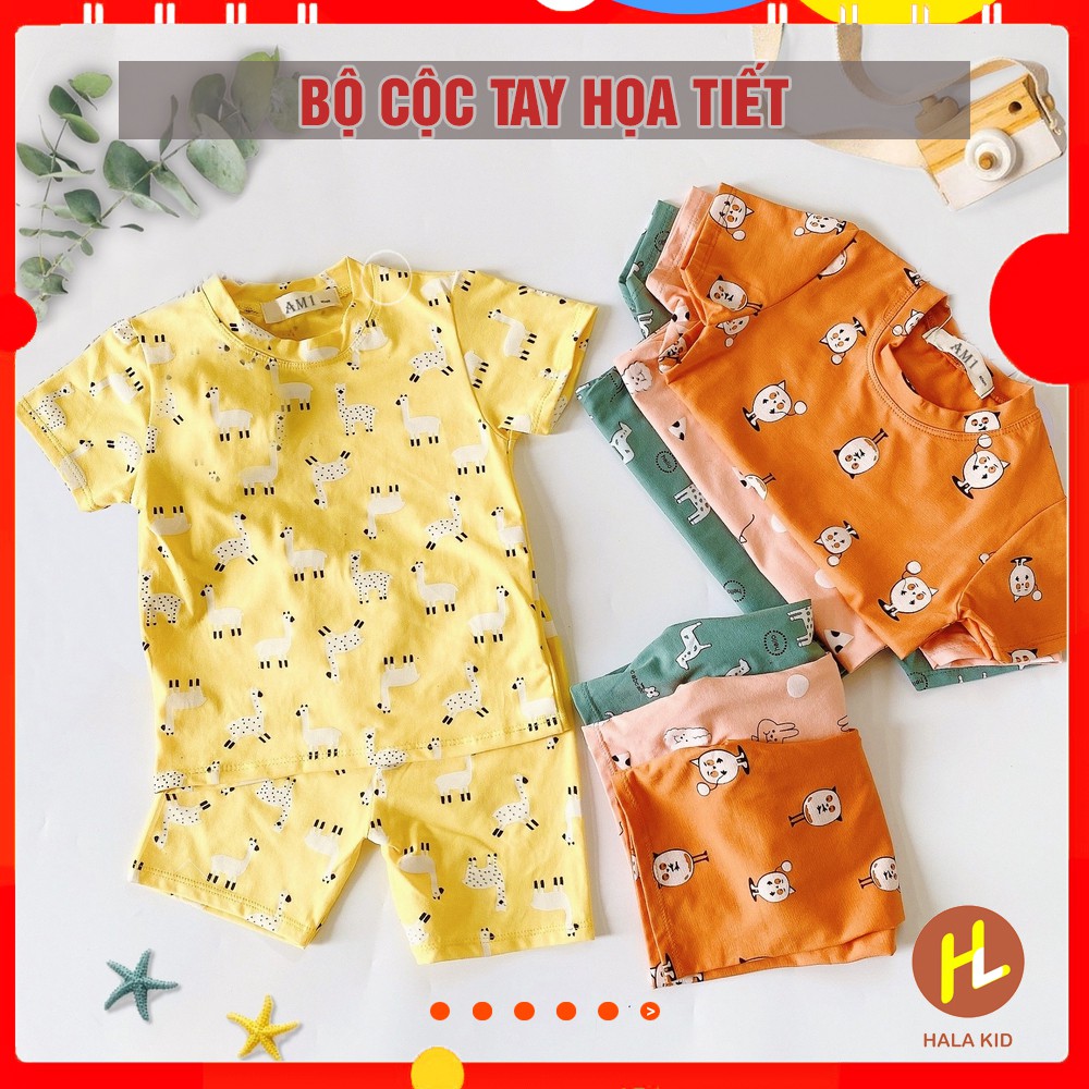 Bộ Quần Áo Cộc Tay THUN LẠNH In Toàn Thân Hình thú Cho Bé (từ 5-16kg) QATE643