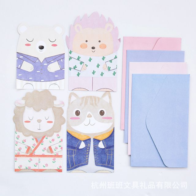 Set 4 Thiệp + 4 phong bì độc đáo