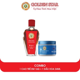 Combo Cao xoa Golden star trẻ em baby balm 16g  và Dầu xoa Golden star 24ml Rẻ vô địch] [Chính hãng]