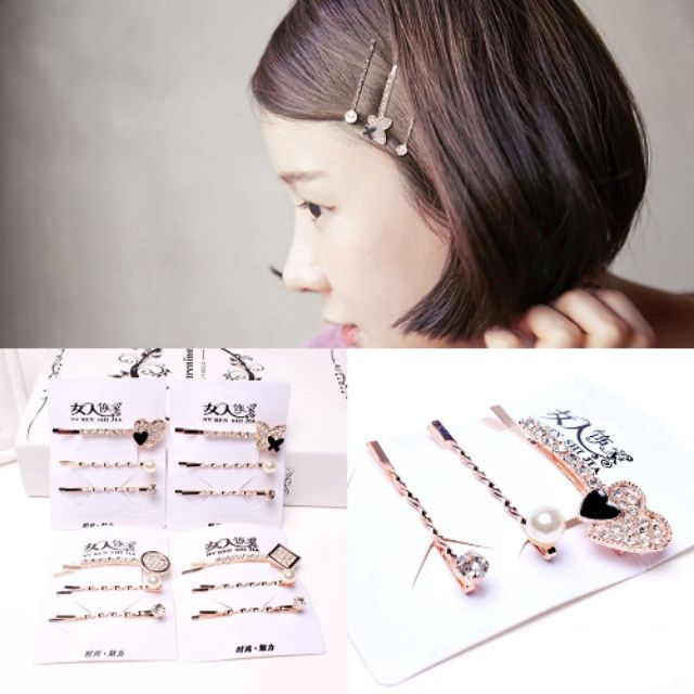 Sét 3 kẹp tóc Hàn Quốc