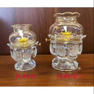 Đèn dầu thờ cúng pha lê hoa sen