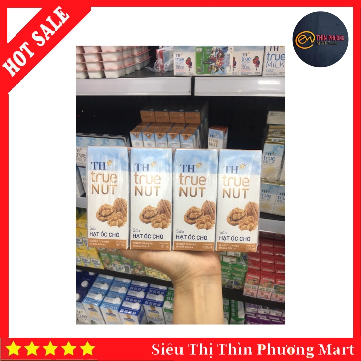 Lốc Sữa TH True Milk Hạt Óc Chó 180ml