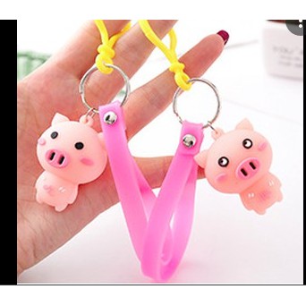 Móc khóa heo hồng đáng yêu -Móc chìa khóa Piggy siêu cute Duashop