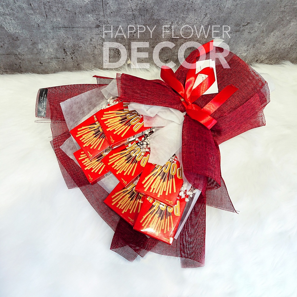 Bó hoa bánh Pocky làm quà tặng bạn gái, người yêu, quà sinh nhật - Happy Flower Decor