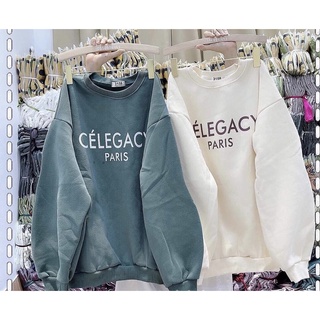 Áo nỉ sweater tay bồng chữ Celegacy chất nỉ cottong