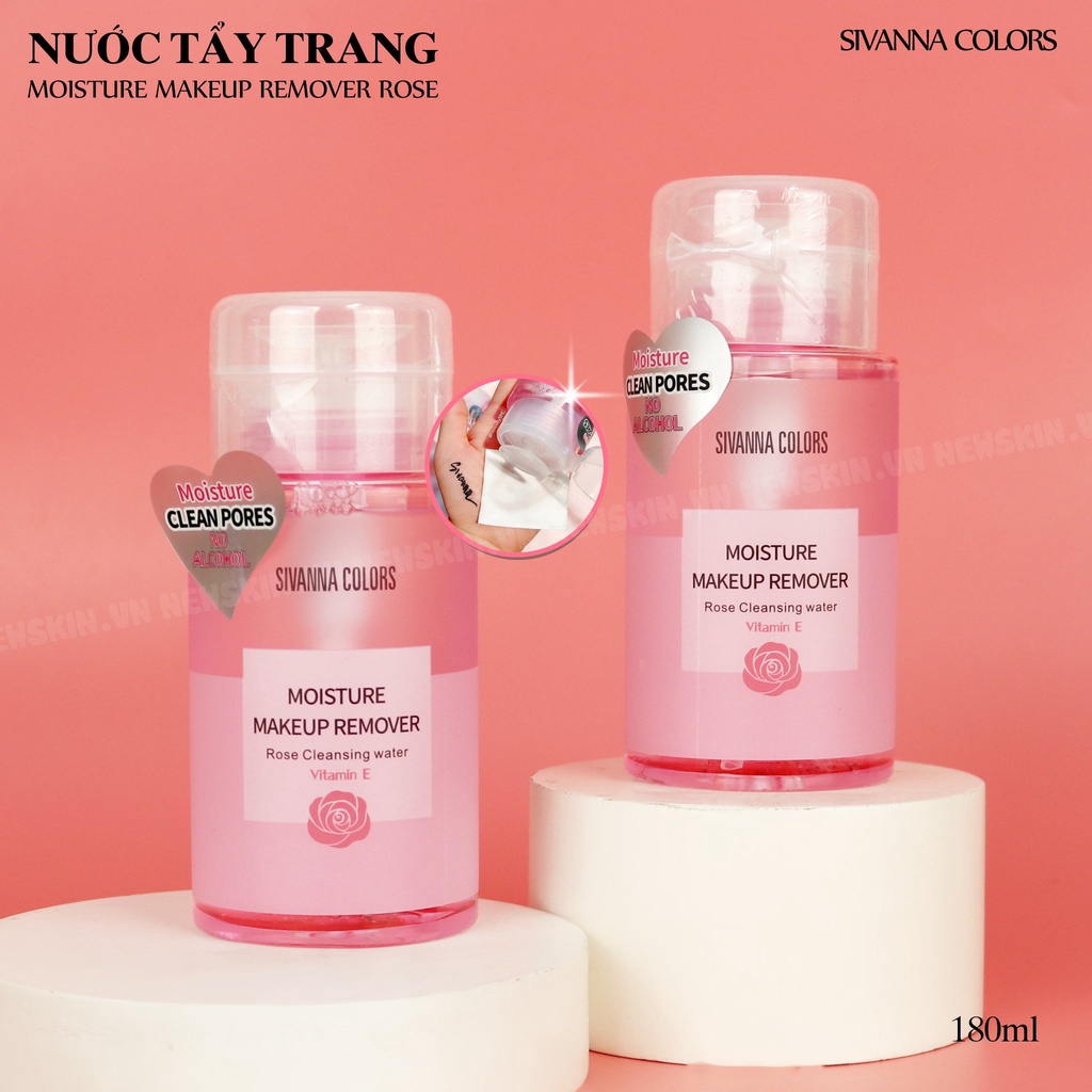 Nước Tẩy Trang Sivanna Colors Moisture Makeup Remover Rose HF103 180ml