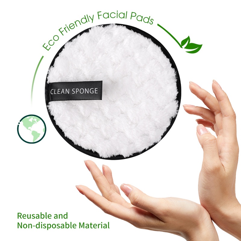 1 Miếng Bông Tẩy Trang Bằng Sợi Microfiber Mềm Có Thể Tái Sử Dụng Kèm Túi Đựng