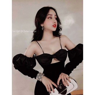 jum tay phồng nơ ống ôm