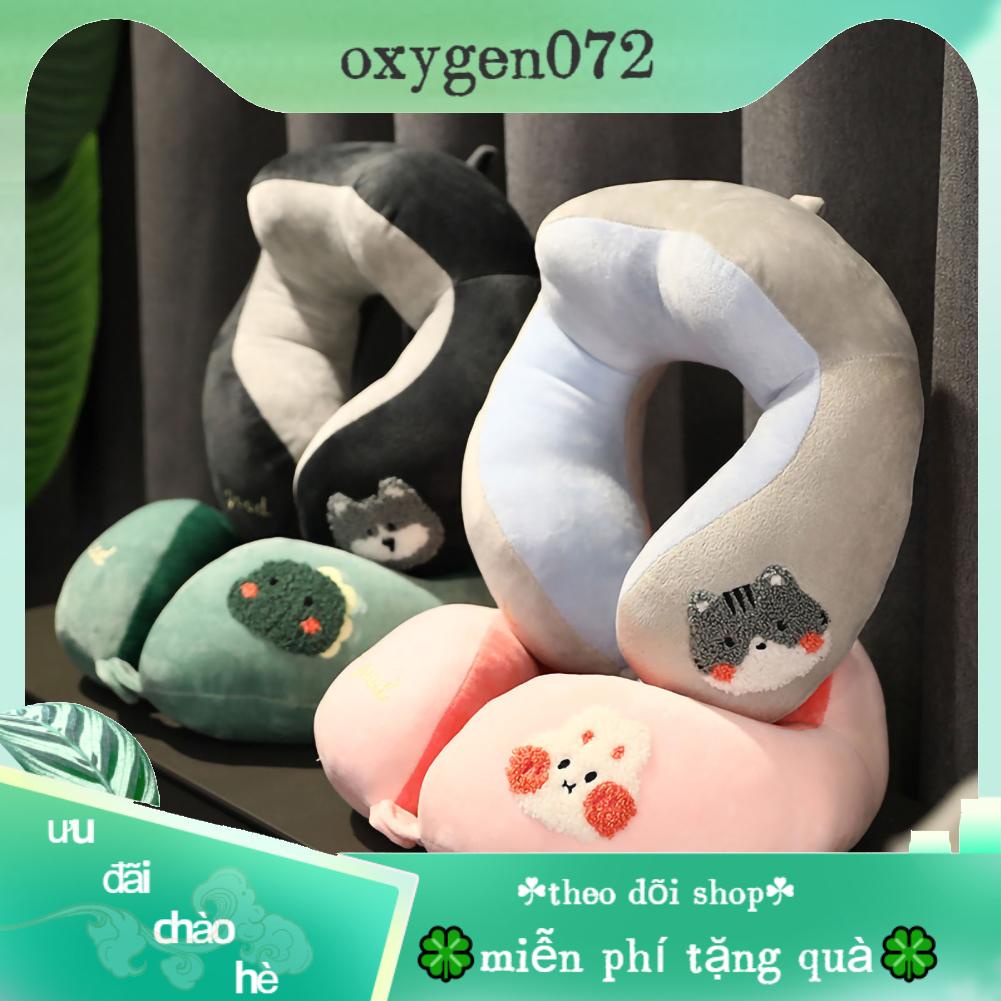 Oxygen072 Gối cổ chữ U có hình dạng dễ thương Phong cách PP Cotton sang trọng đàn hồi di động cho văn phòng tại nhà du lịch