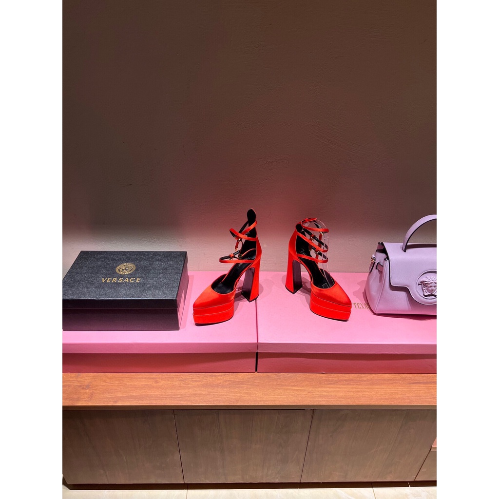 Giày cao gót nữ da thật thời trang cao cấp Versace phong cách quyến rũ, thu hút