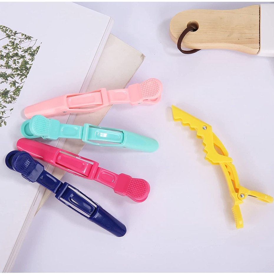 Hh & LL Set 10 Kẹp Tóc Răng Thưa Và Thiết Kế Hai Bản Lề Chuyên Dụng Cho Salon Làm Tóc Chuyên Nghiệp - 10 Gói