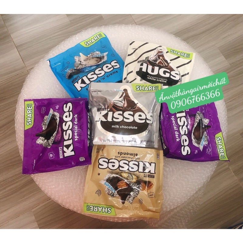 Socola Hershey’s Kisses Nuggets Đủ Vị - Gói 300g Chất Mỹ