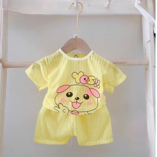 Đồ bộ cotton giấy Cộc Tay Cho Bé Trai Bé Gái mặc nhẹ Mềm Mát  Quần Áo Trẻ Em Cho Bé Sơ Sinh 3kg Đến 15kg KIMI CT01.