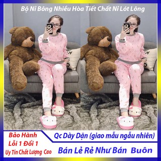 Set Bộ Nỉ Bông Nữ-Đồ Bộ Thu Đông vải Nỉ loại 1