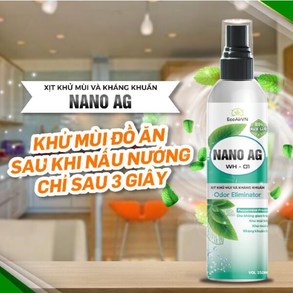 Khử mùi, Khử khuẩn Nội Thất ô Tô Nano AG + tuyệt đối an toàn