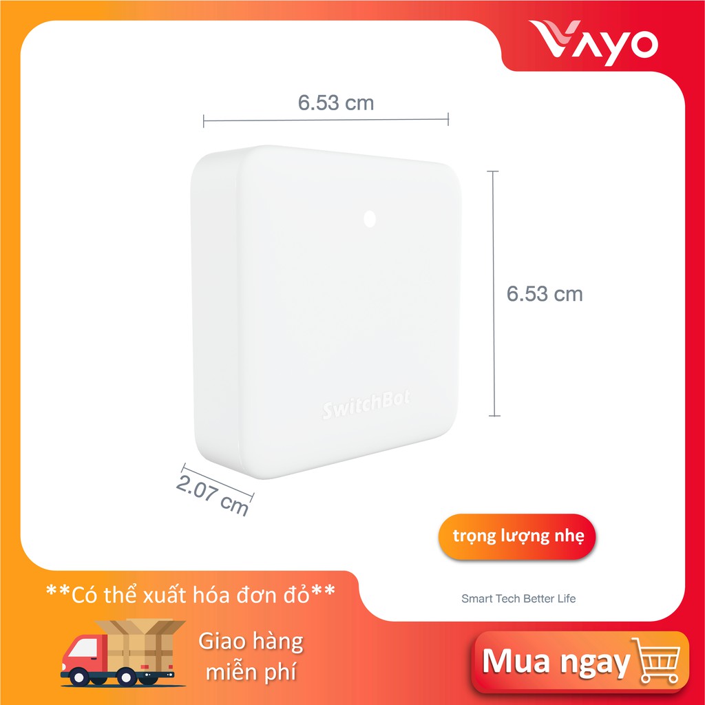 Bộ điều khiển trung tâm thông minh SwitchBot Hub Mini Điều khiển hồng ngoại điều hòa, TV, quạt... liên kết Googlehome