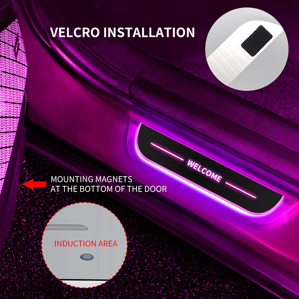 Đèn LED RGB Nhiều Màu 12V Cổng Sạc USB Gắn Cửa Xe Hơi