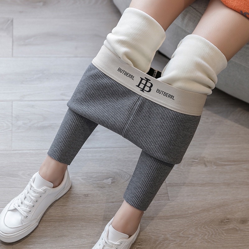 Quần legging lót lông cừu cạp cao gen bụng, quần dài nữ len tăm lót nỉ dày siêu ấm ButBerrl