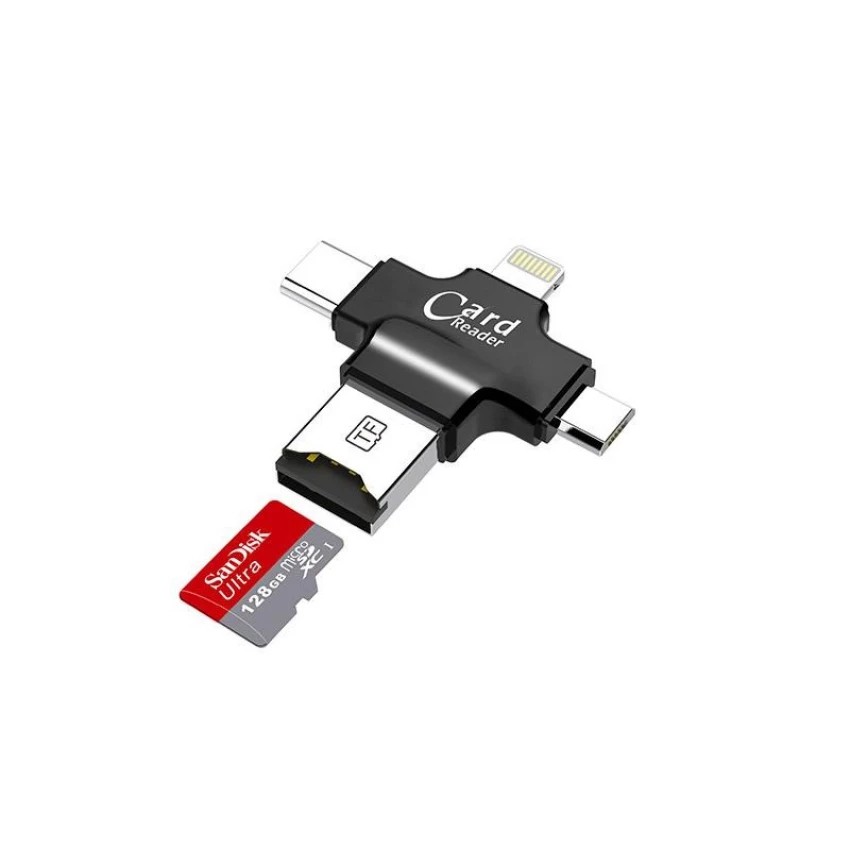 Đĩa flash 4 trong 1 128GB cho Iphone/Android/Type C /Micro USB