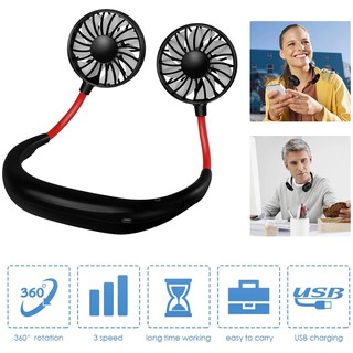 Quạt Mini Đeo Cổ 3 Tốc Độ Tiện Dụng