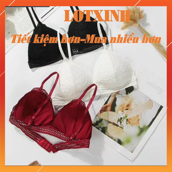 Áo ngực ren nâng ngực sexy có mút đệm mỏng không gọng ôm ngực thoáng mát AOLOT05